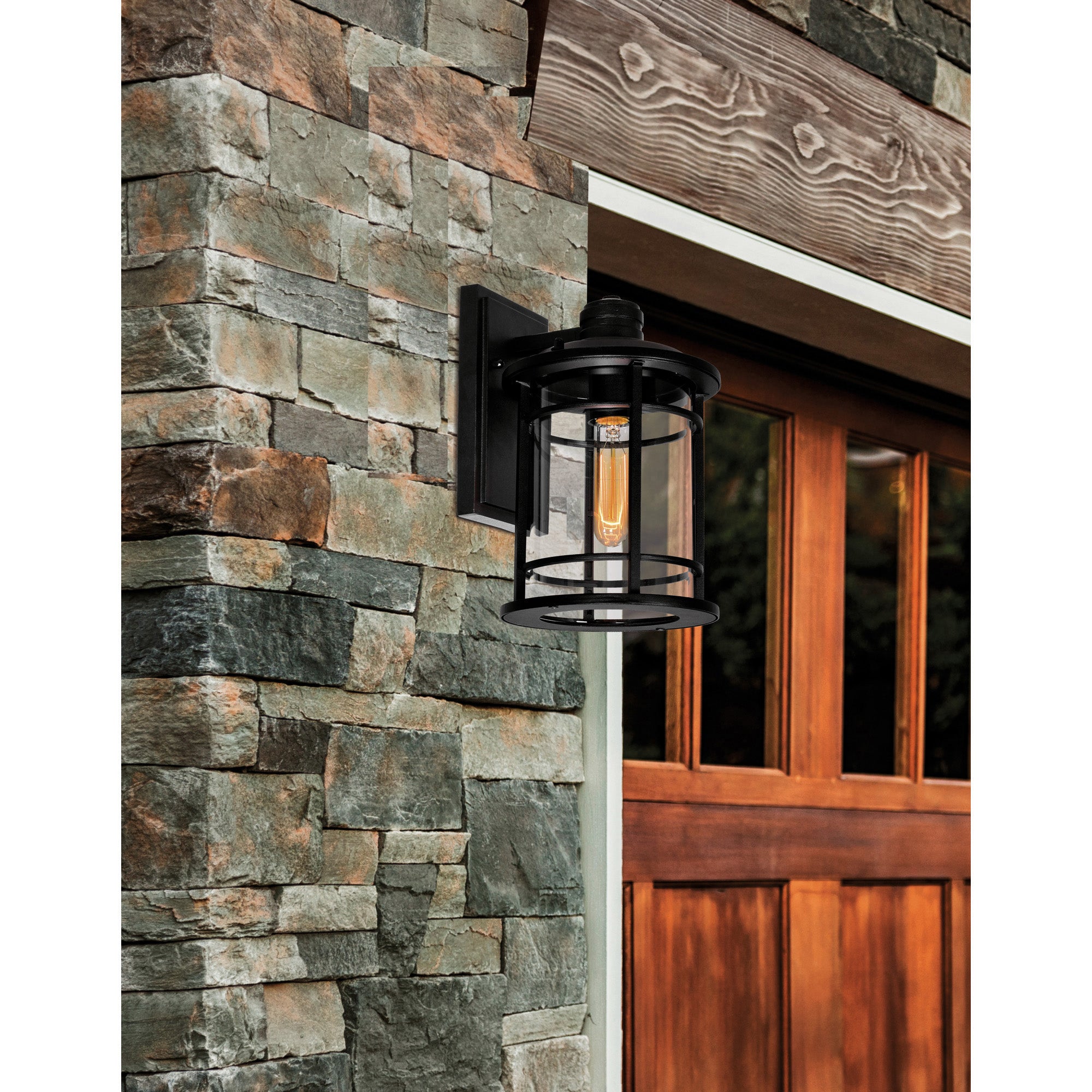 Belmont 1 Light Outdoor Wall Lantern Black Finish