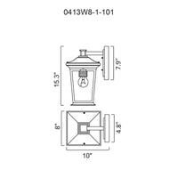 Leawood 1 Light Black Outdoor Wall Lights
