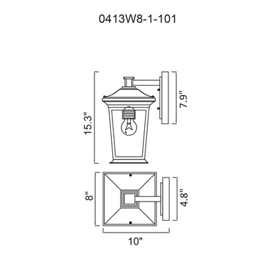 Leawood 1 Light Black Outdoor Wall Lights