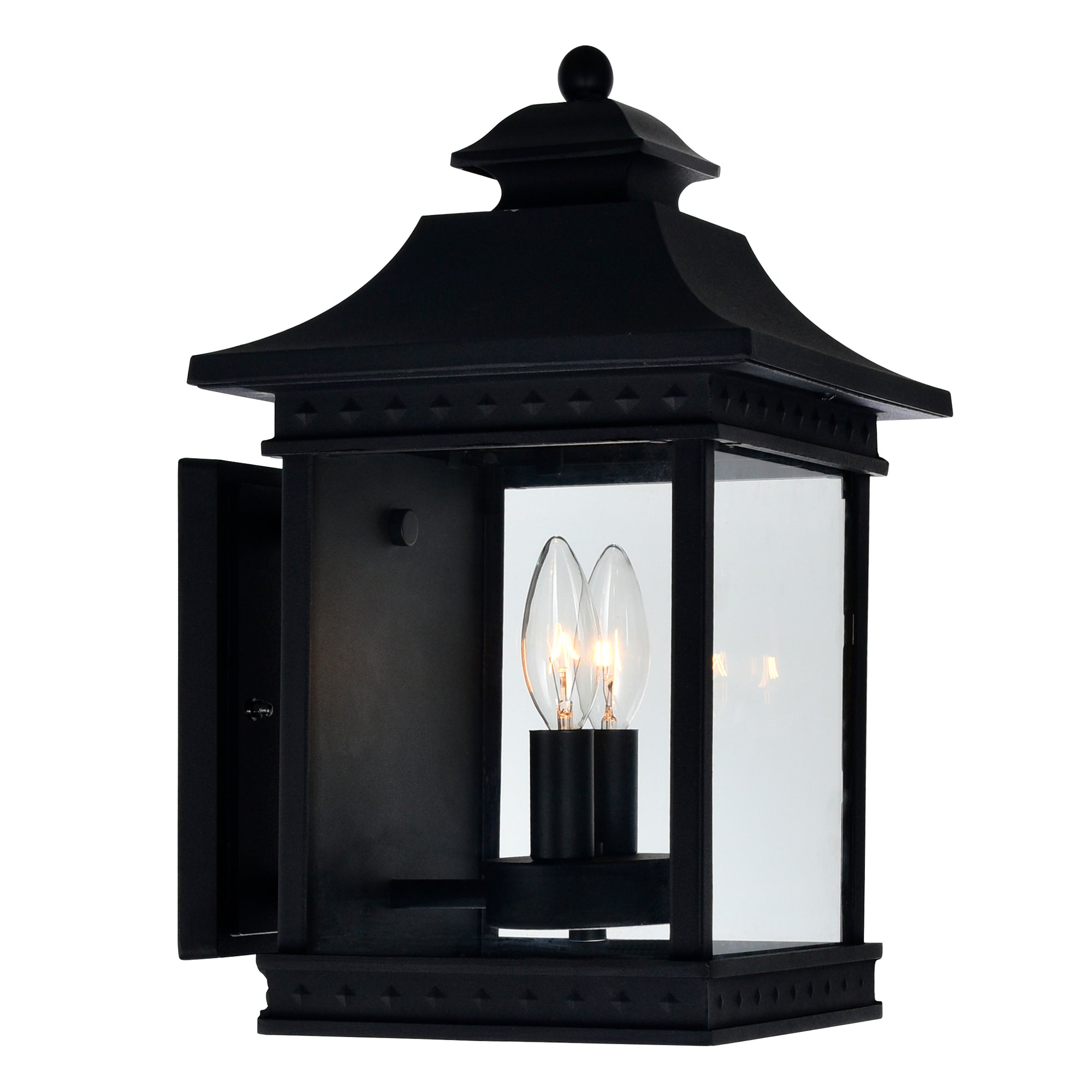 Cleveland 2 Light Black Outdoor Wall Light