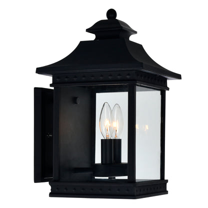 Cleveland 2 Light Black Outdoor Wall Light