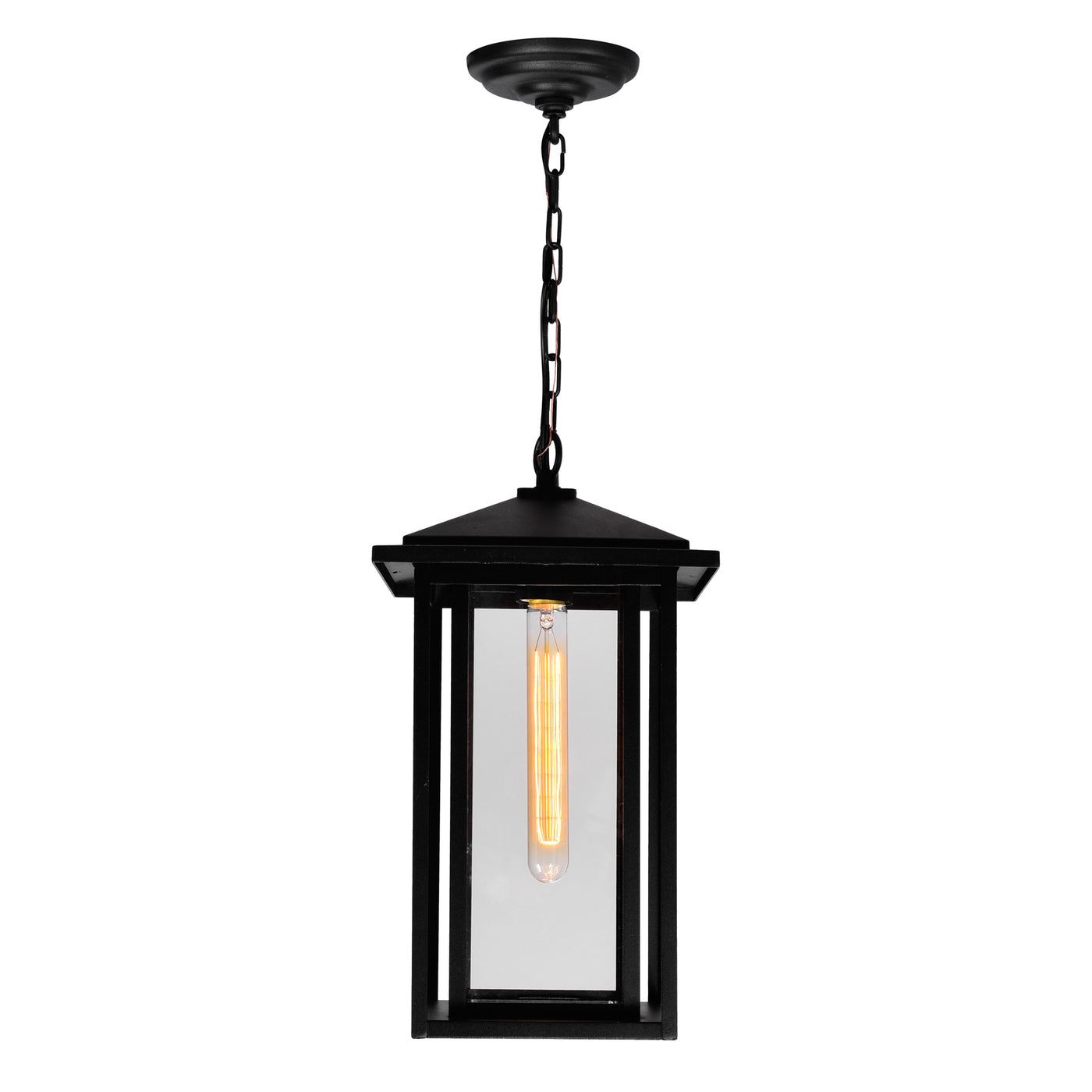Crawford Outdoor Hanging Lights Black 1 Light