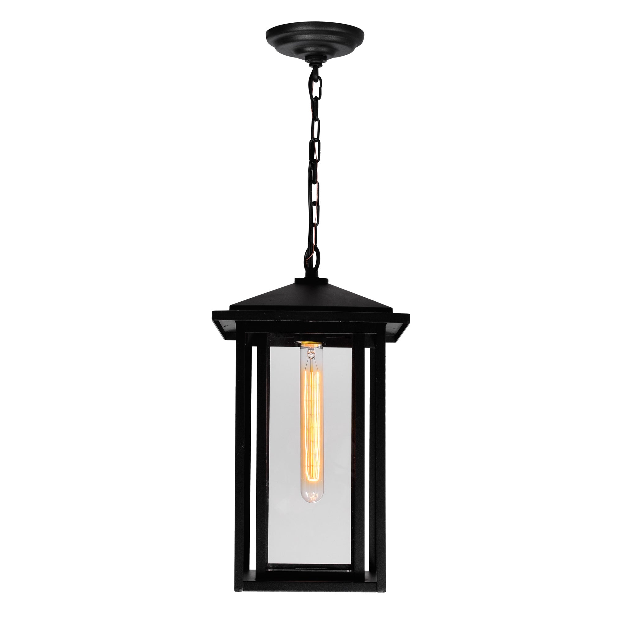 Crawford Outdoor Hanging Lights Black 1 Light