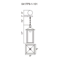 Crawford Outdoor Hanging Lights Black 1 Light