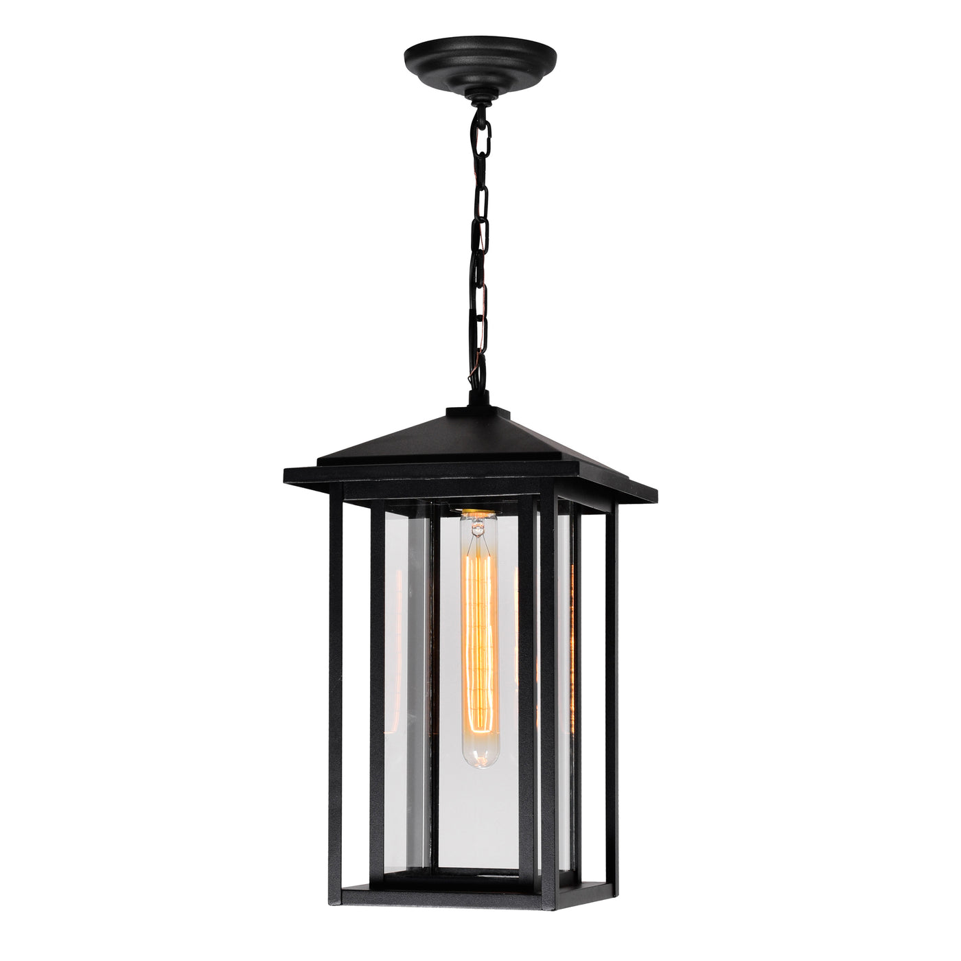 Crawford Outdoor Hanging Lights Black 1 Light