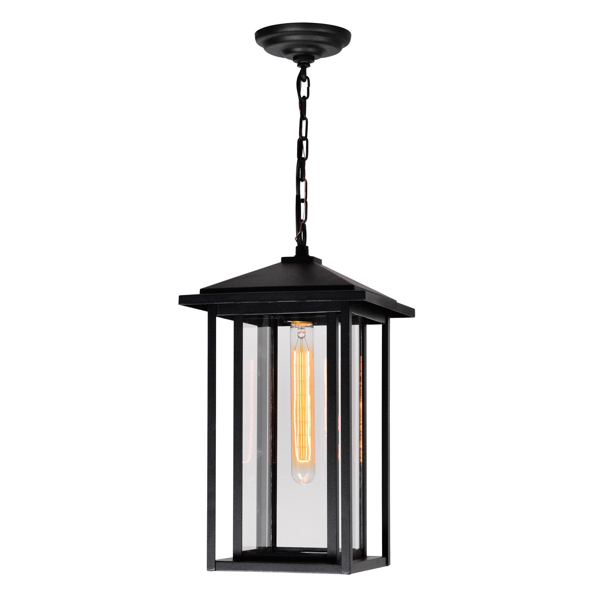 Crawford Outdoor Hanging Lights Black 1 Light