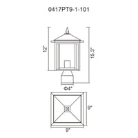 Crawford Outdoor Lantern Heads 1 Light Black