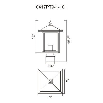 Crawford Outdoor Lantern Heads 1 Light Black