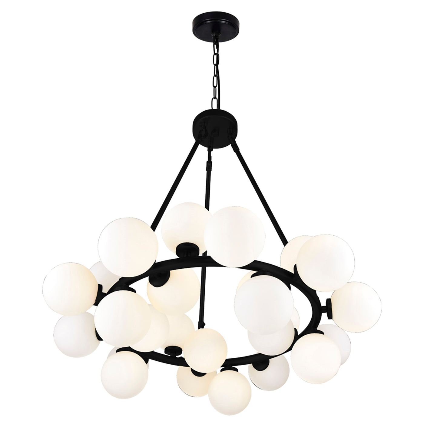 Arya Chandeliers 25 Light Black Finish
