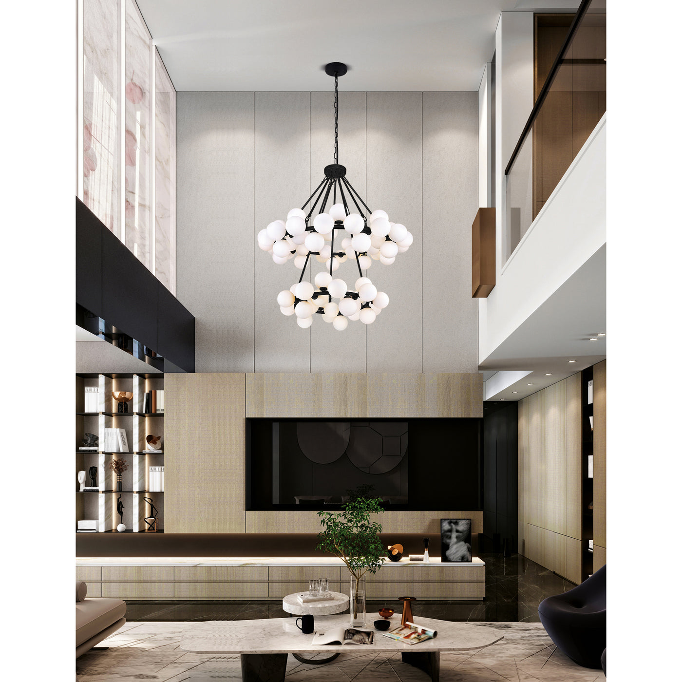 Arya Chandeliers 70 Black Finish