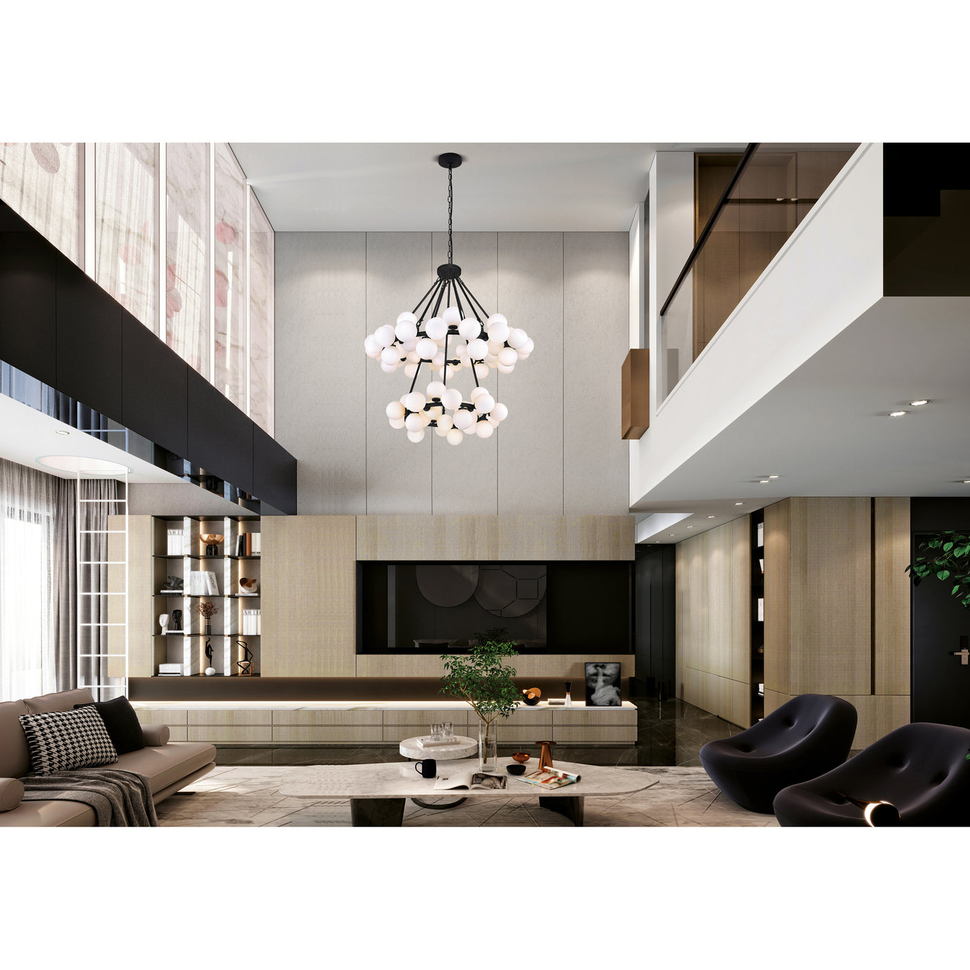 Arya Chandeliers 70 Black Finish