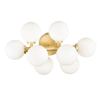 Arya Vanity Lights Satin Gold 8 Lights