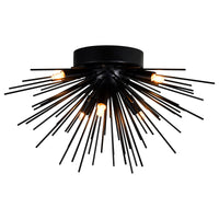 Savannah Flush Mounts 6 Light Black Finish