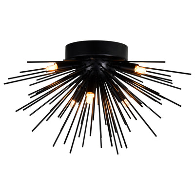 Savannah Flush Mounts 6 Light Black Finish