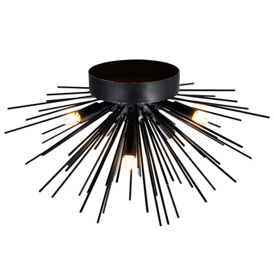 Savannah Flush Mounts 6 Light Black Finish