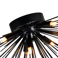Savannah Flush Mounts 6 Light Black Finish