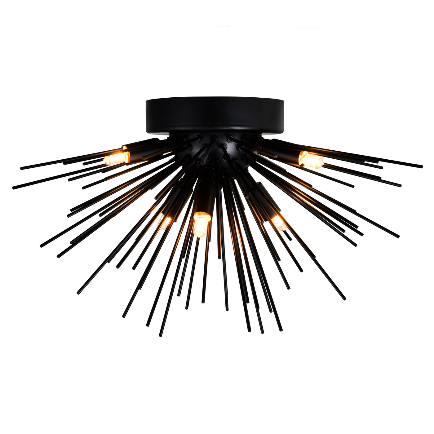 Savannah Flush Mounts 6 Light Black Finish