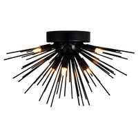 Savannah Flush Mounts 6 Light Black Finish