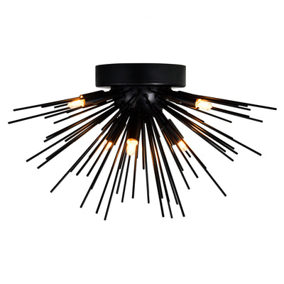 Savannah Flush Mounts 6 Light Black Finish