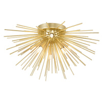 Savannah Flush Mounts Gold Leaf 6 Lights