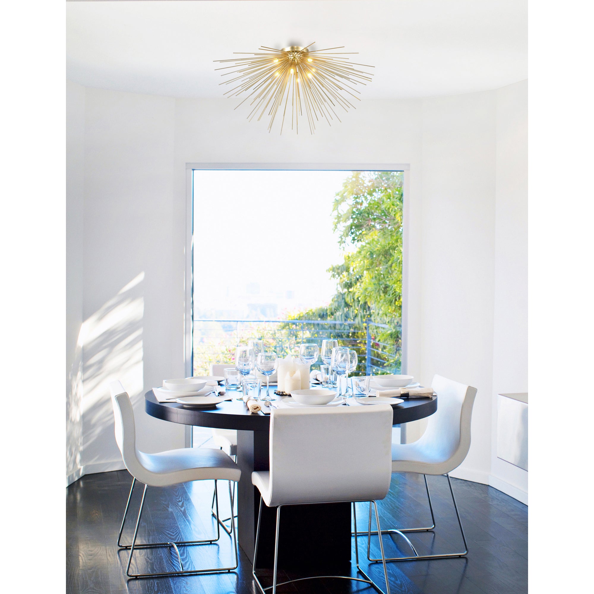 Savannah Flush Mounts Gold Leaf 8 Lights