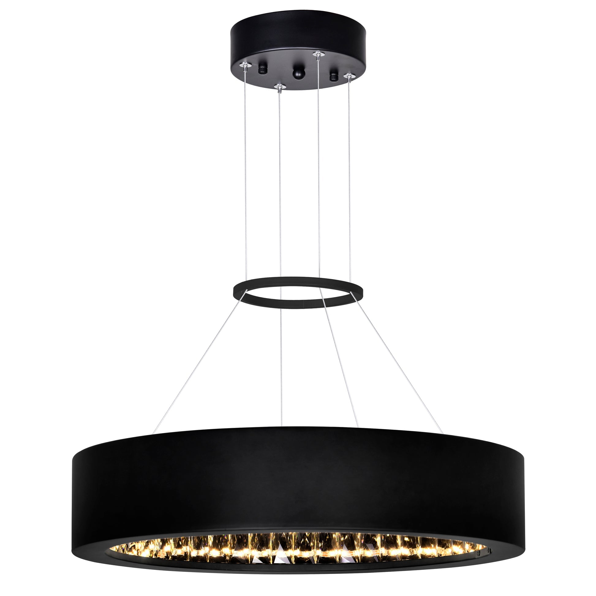 Juliette Integrated LED 16 Inch Black Chandelier