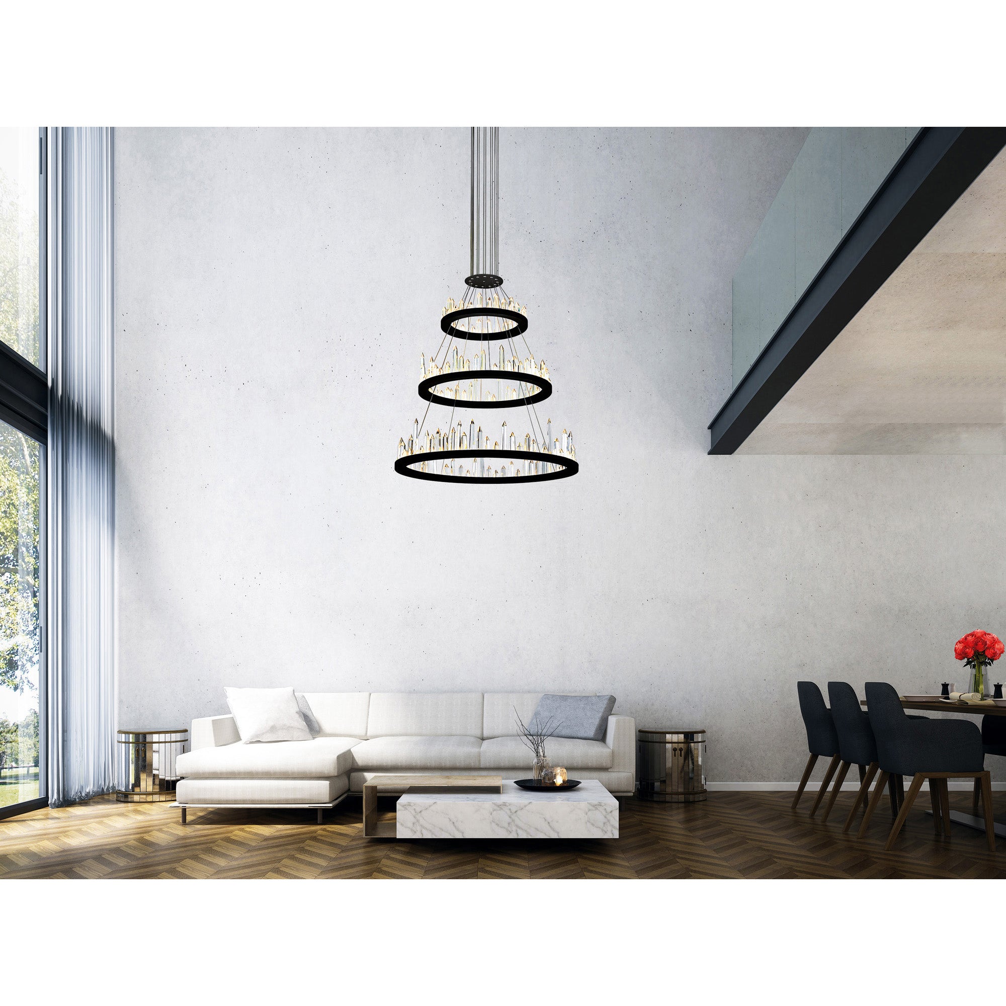 Juliette Integrated LED 32 Inch Black Chandelier