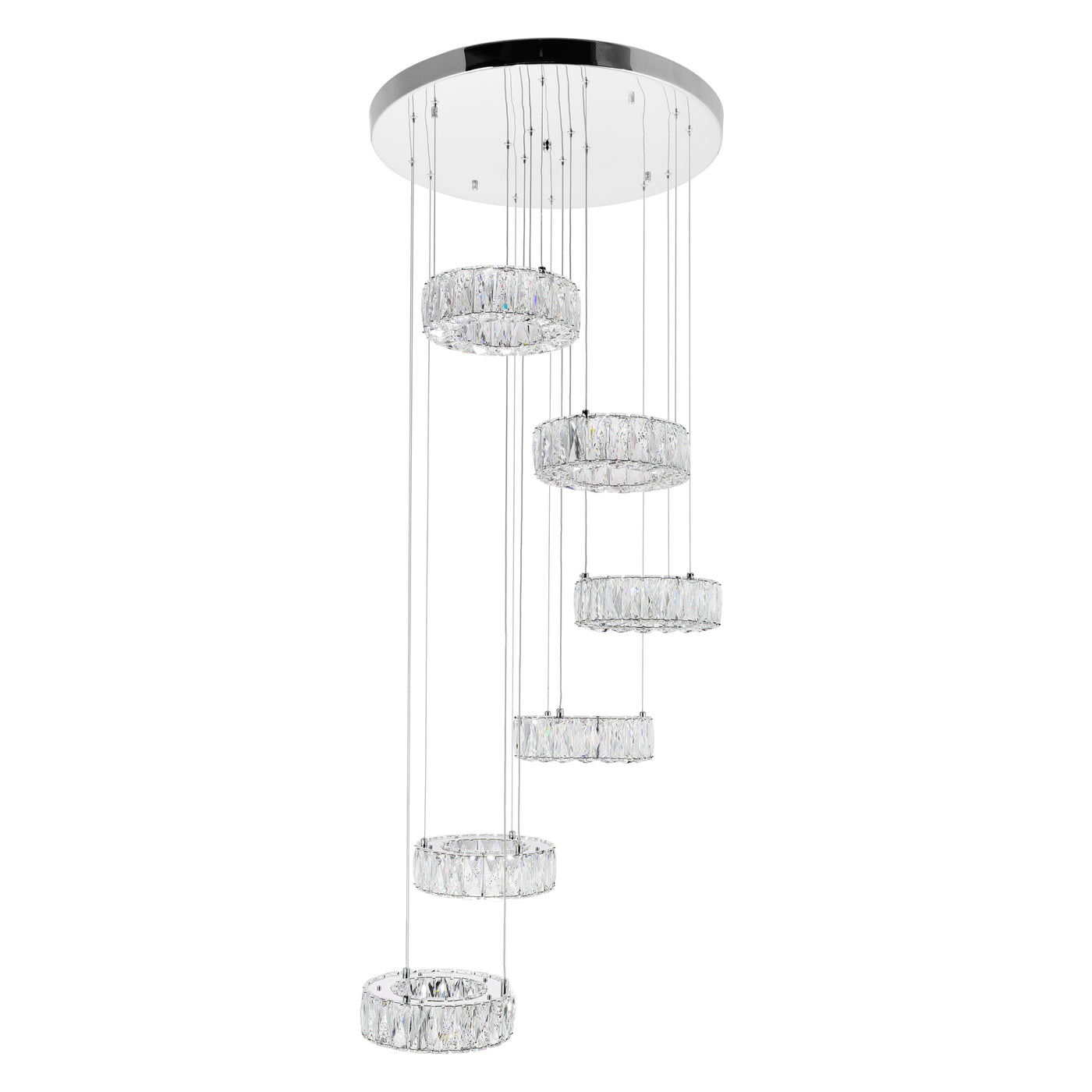 Madeline Chandeliers Chrome 6 Light LED