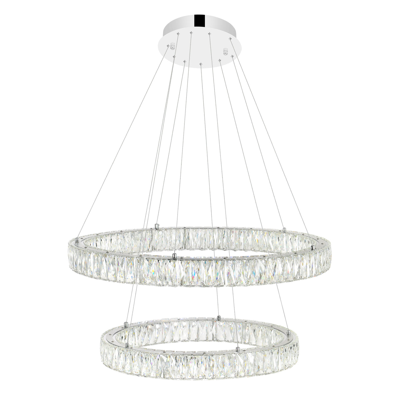 Madeline Chandeliers Two Ring LED Chrome