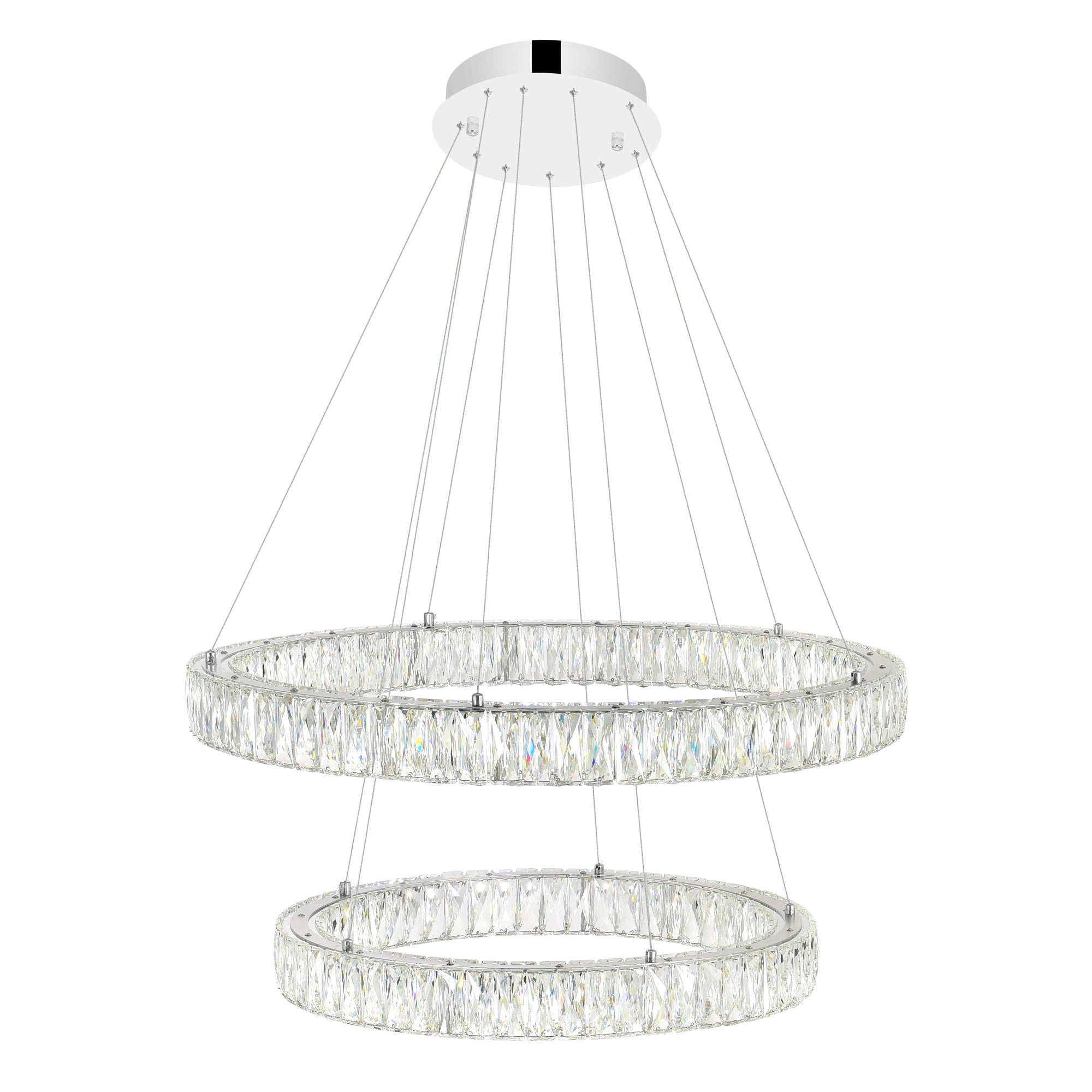 Madeline Chandeliers Two Ring LED Chrome