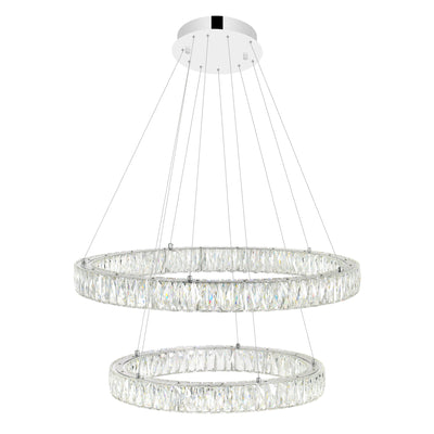 Madeline Chandeliers Two Ring LED Chrome