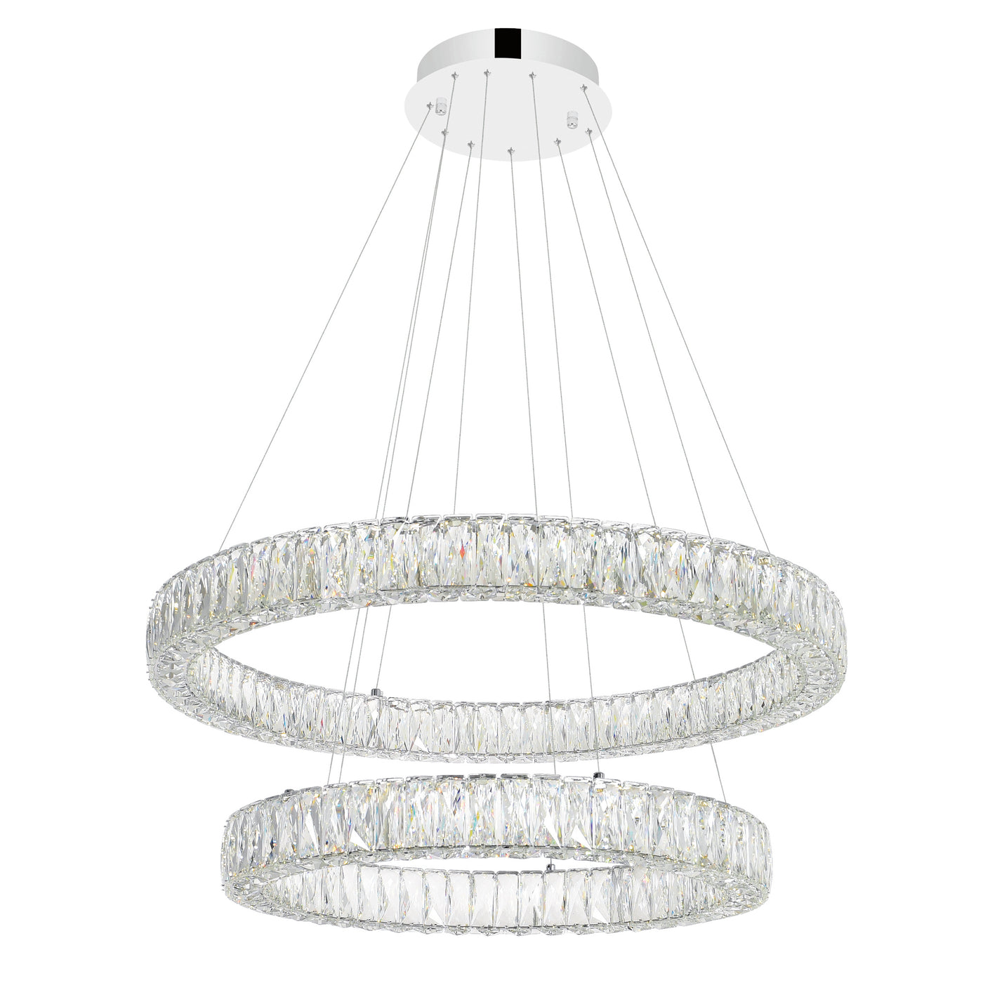 Madeline Chandeliers Two Ring LED Chrome