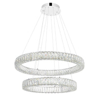 Madeline Chandeliers Two Ring LED Chrome