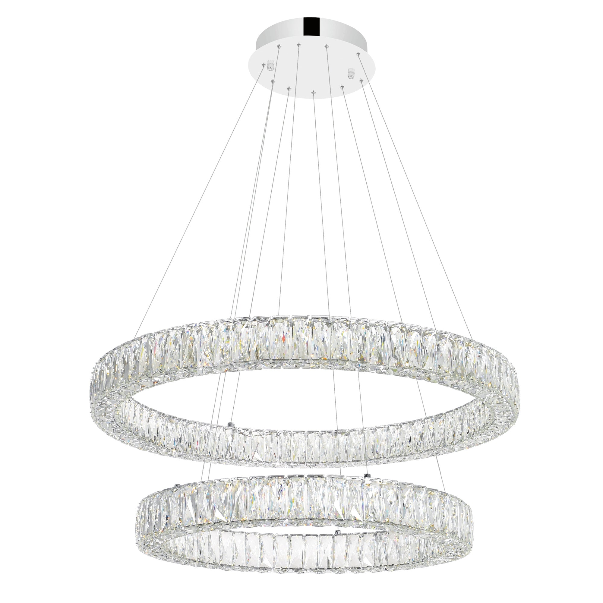 Madeline Chandeliers Two Ring LED Chrome
