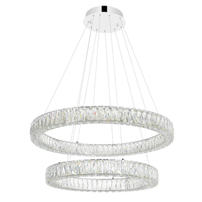 Madeline Chandeliers Two Ring LED Chrome
