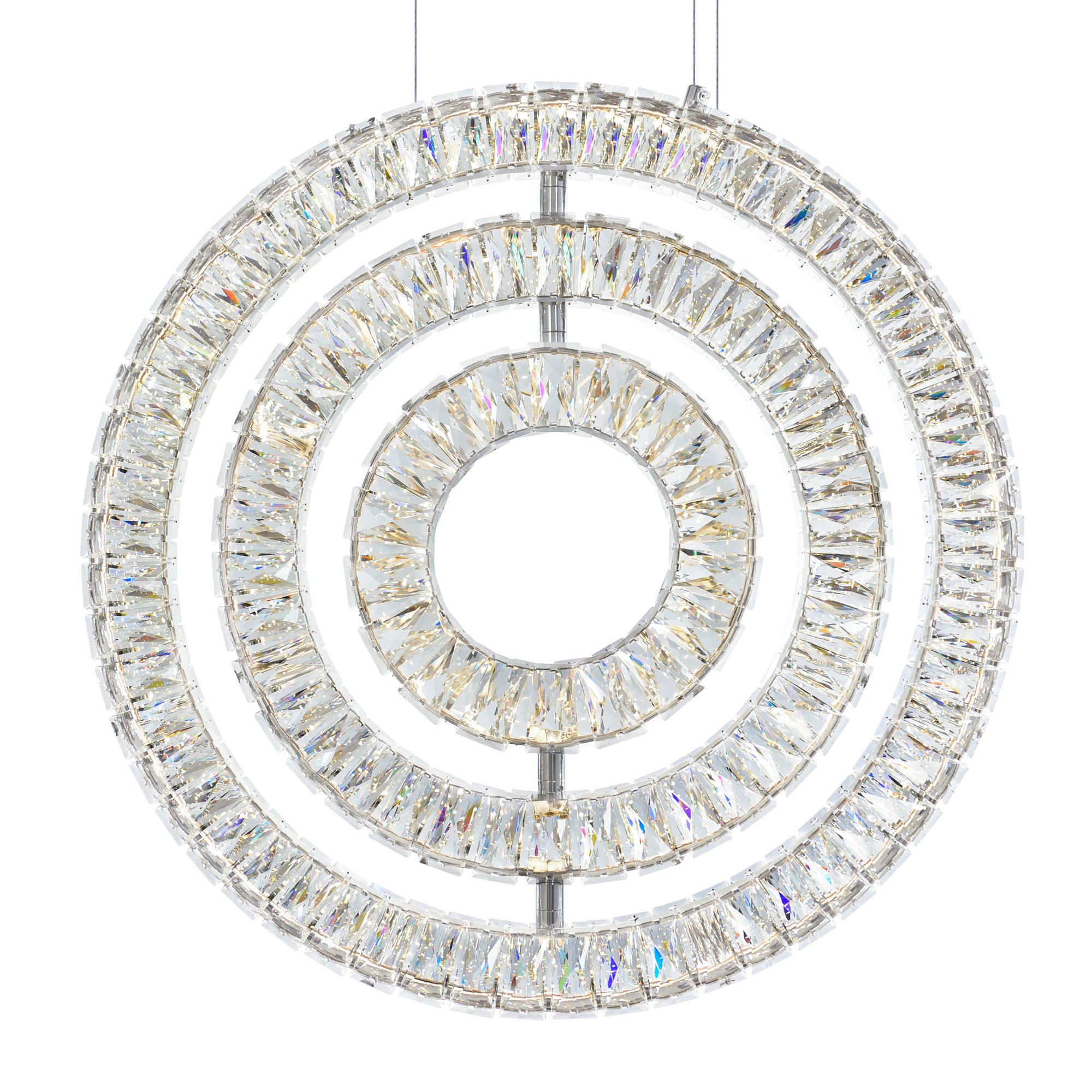 Celina Chandeliers 3 Ring Chrome Finish