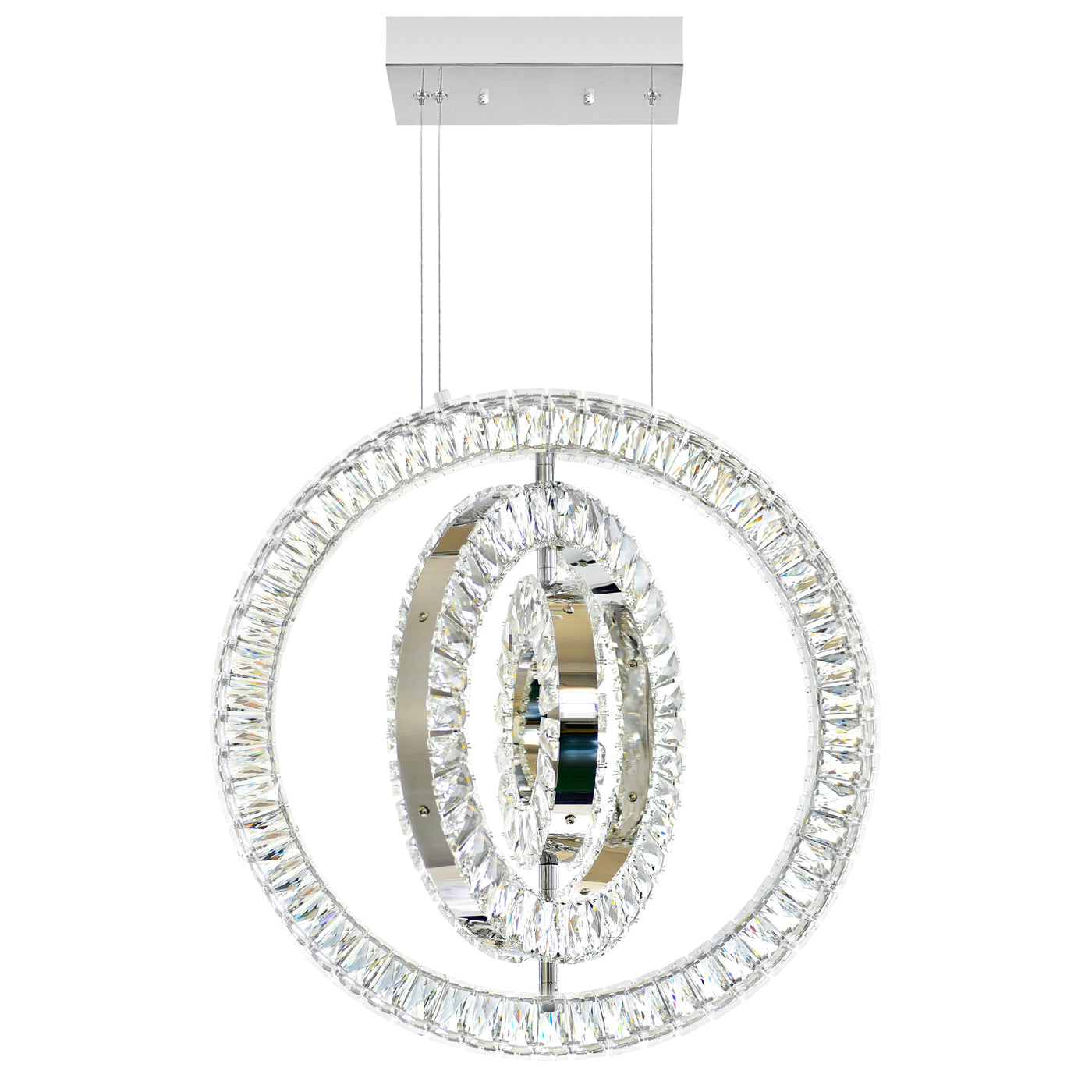 Celina Chandeliers 3 Ring Chrome Finish