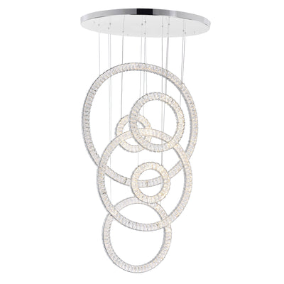 Celina Chandeliers 6 Ring Chrome LED