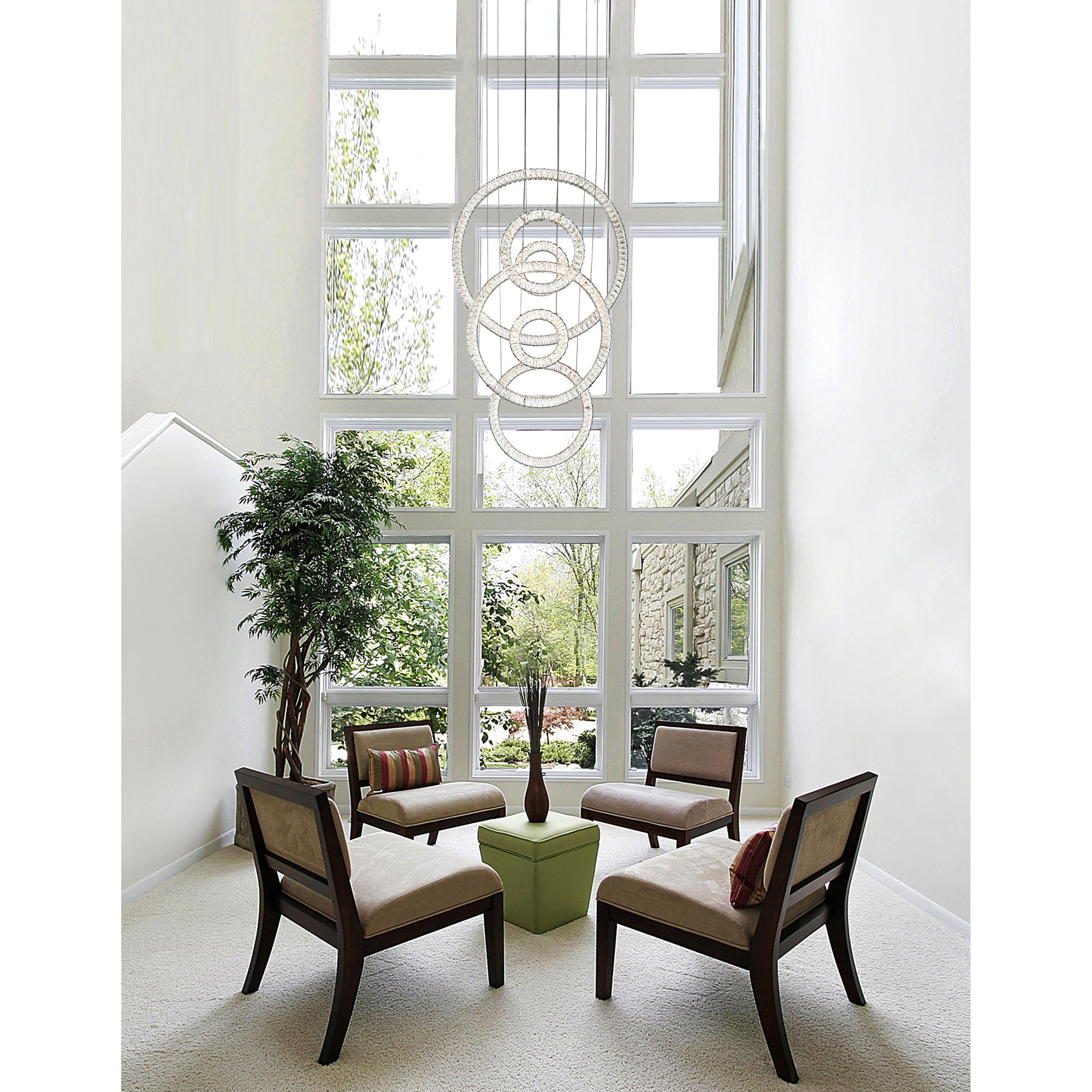 Celina Chandeliers 6 Ring Chrome LED
