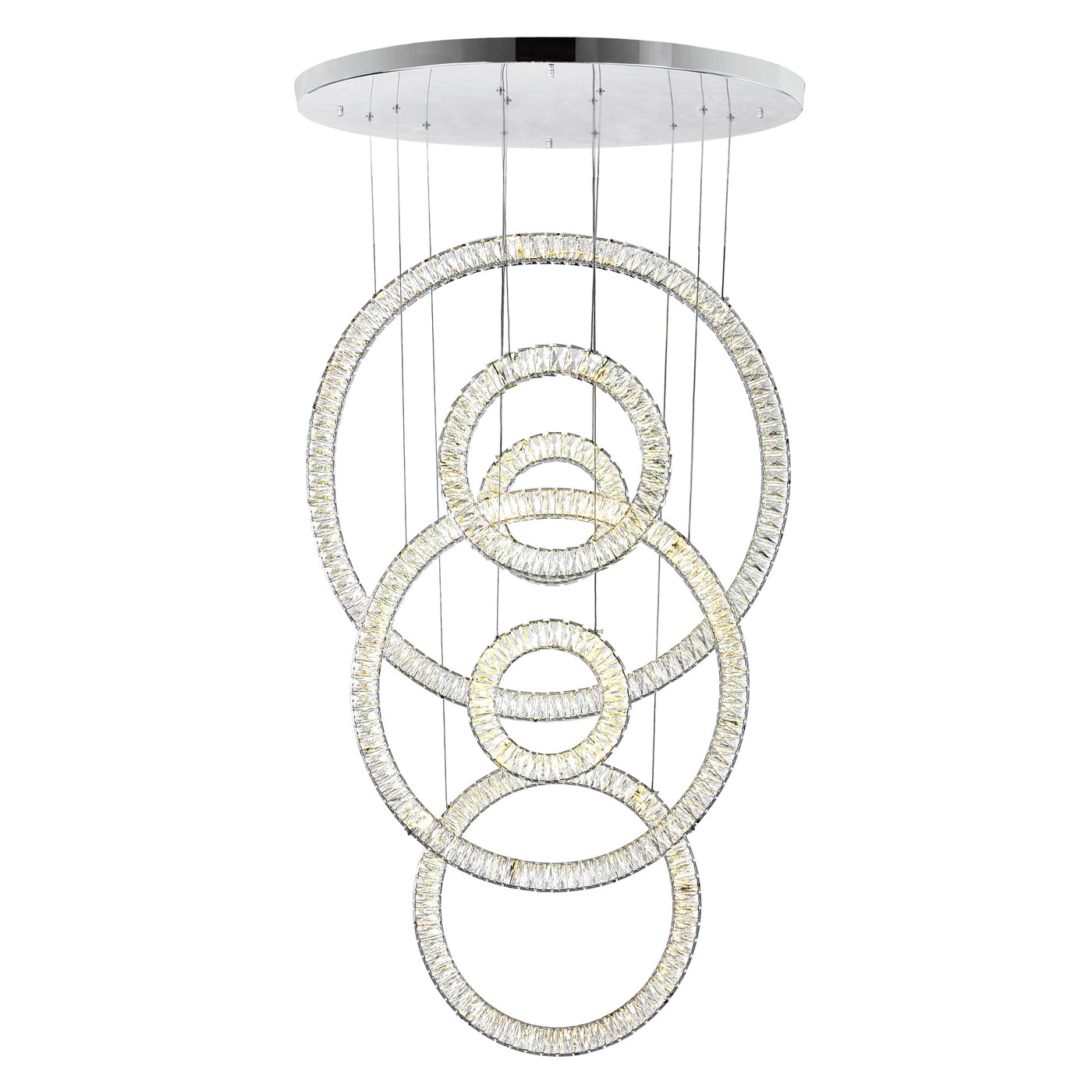Celina Chandeliers 6 Ring Chrome LED