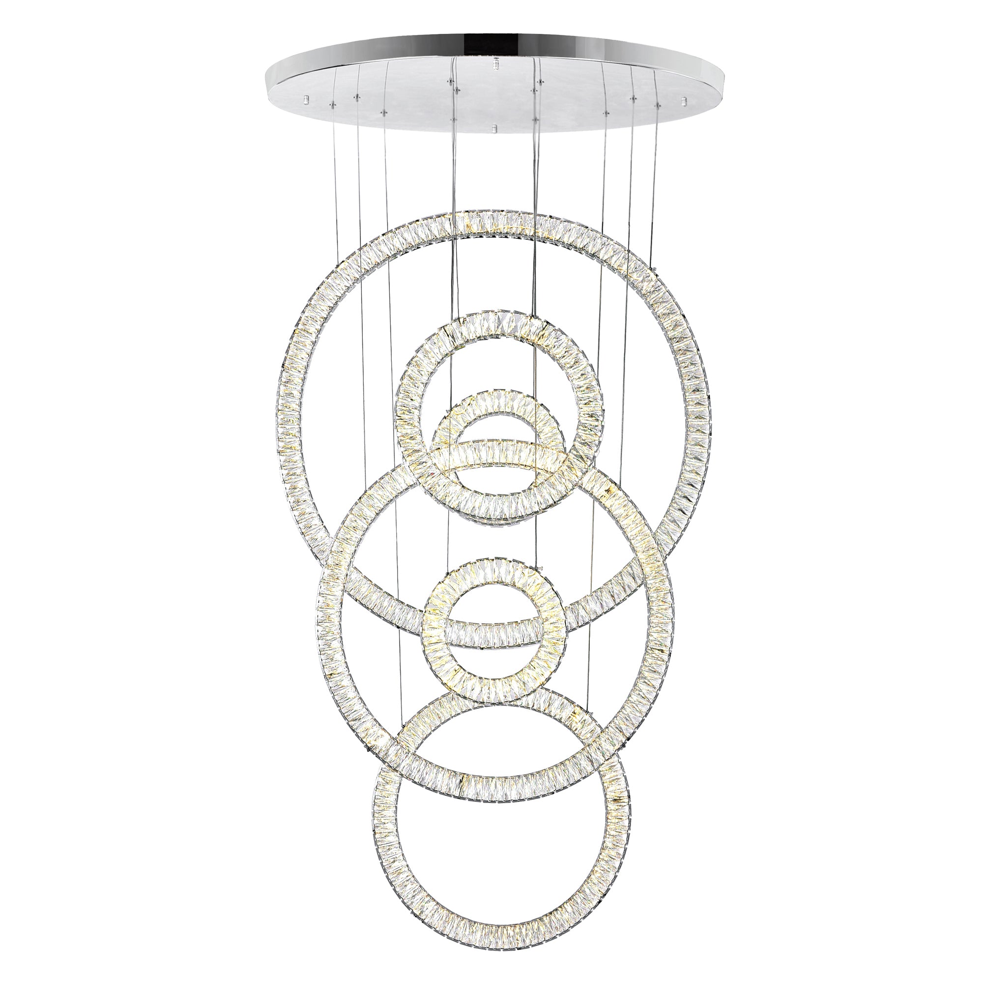 Celina Chandeliers 6 Ring Chrome LED