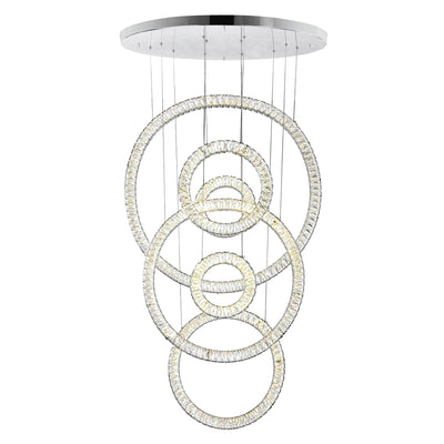 Celina Chandeliers 6 Ring Chrome LED