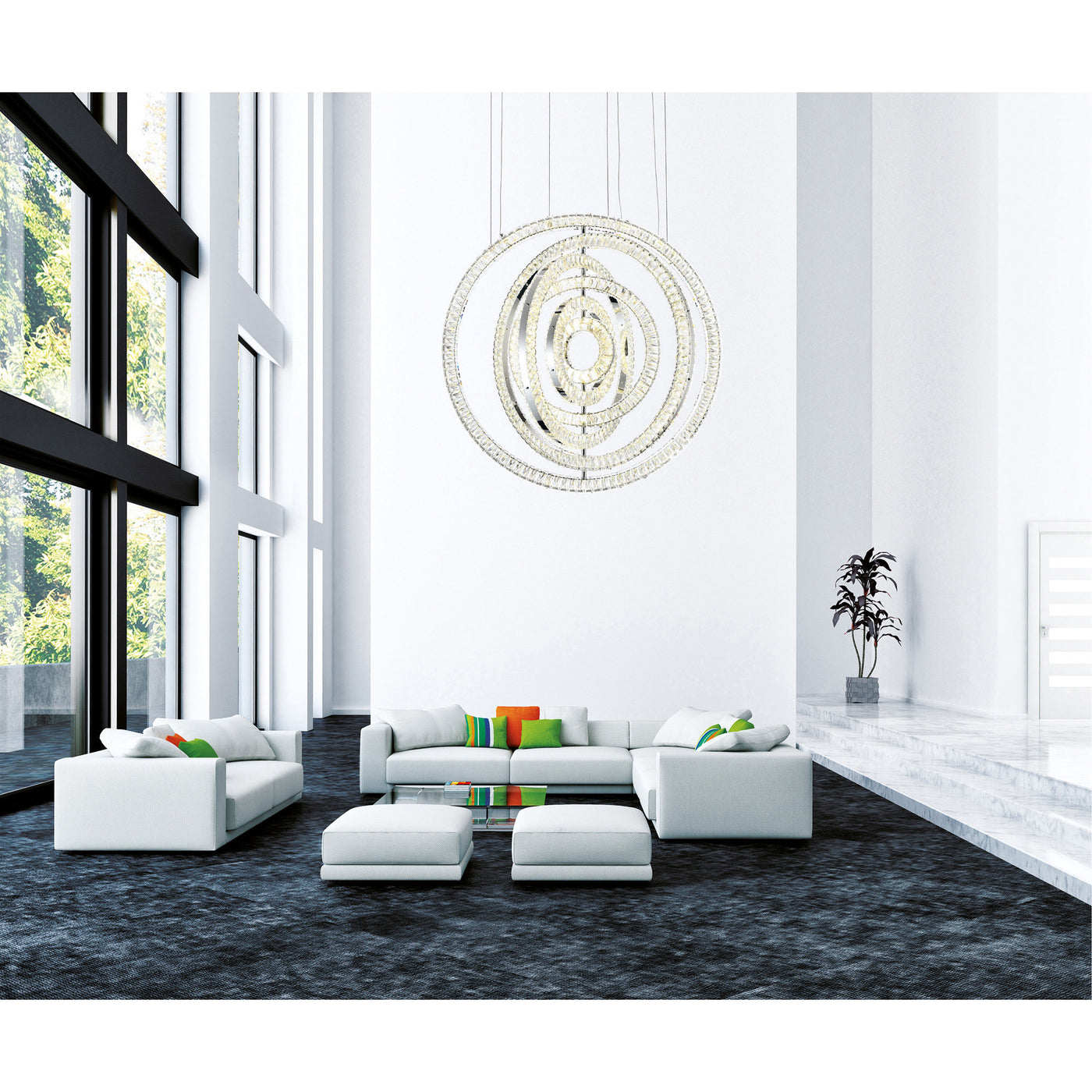 Celina Chandeliers 37in Chrome LED