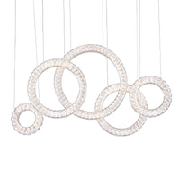 Celina Chandeliers 5 Crystal Rings Chrome