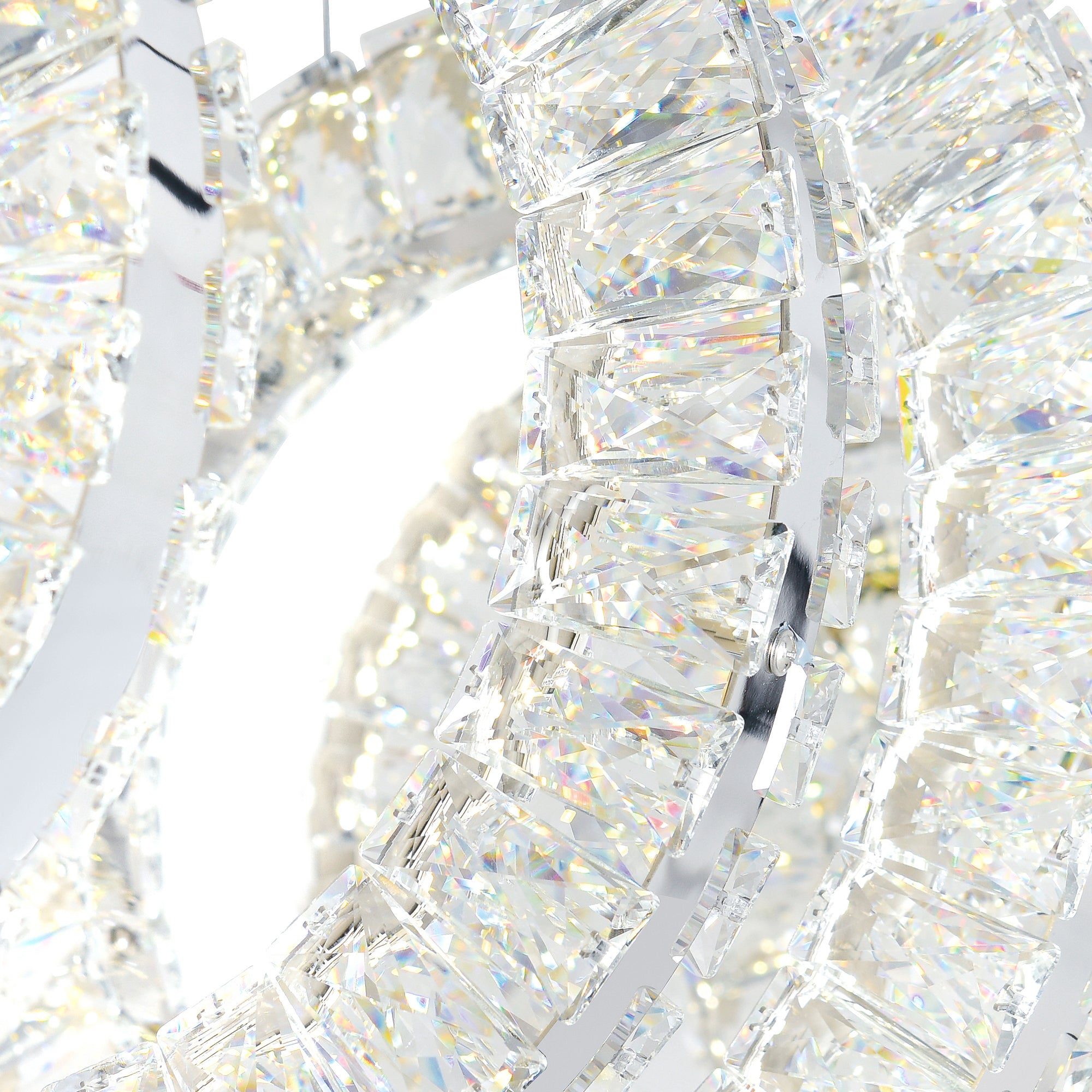 Celina Chandeliers 5 Crystal Rings Chrome