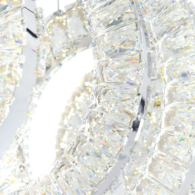 Celina Chandeliers 5 Crystal Rings Chrome
