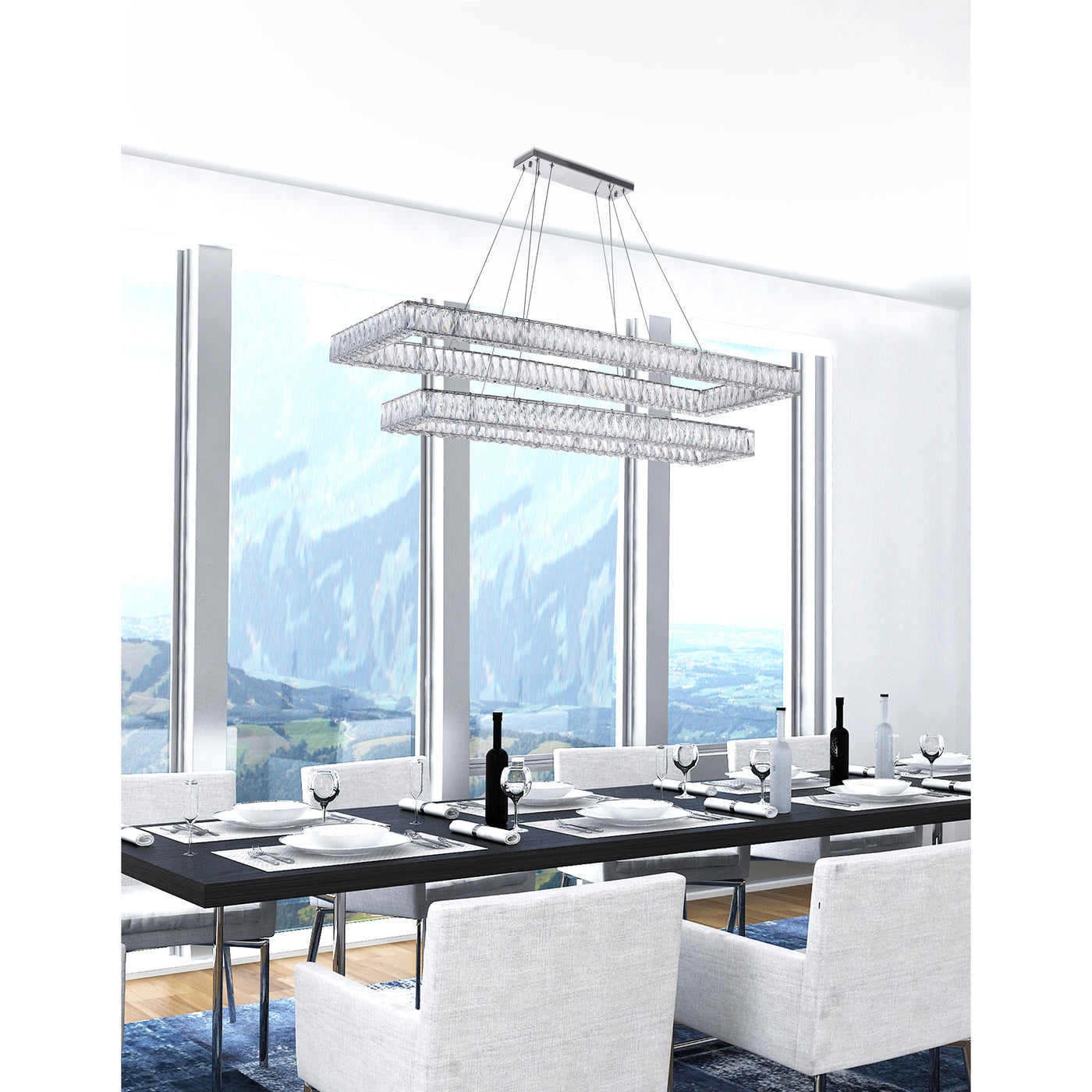 Felicity Chandeliers Chrome 2-Tier LED