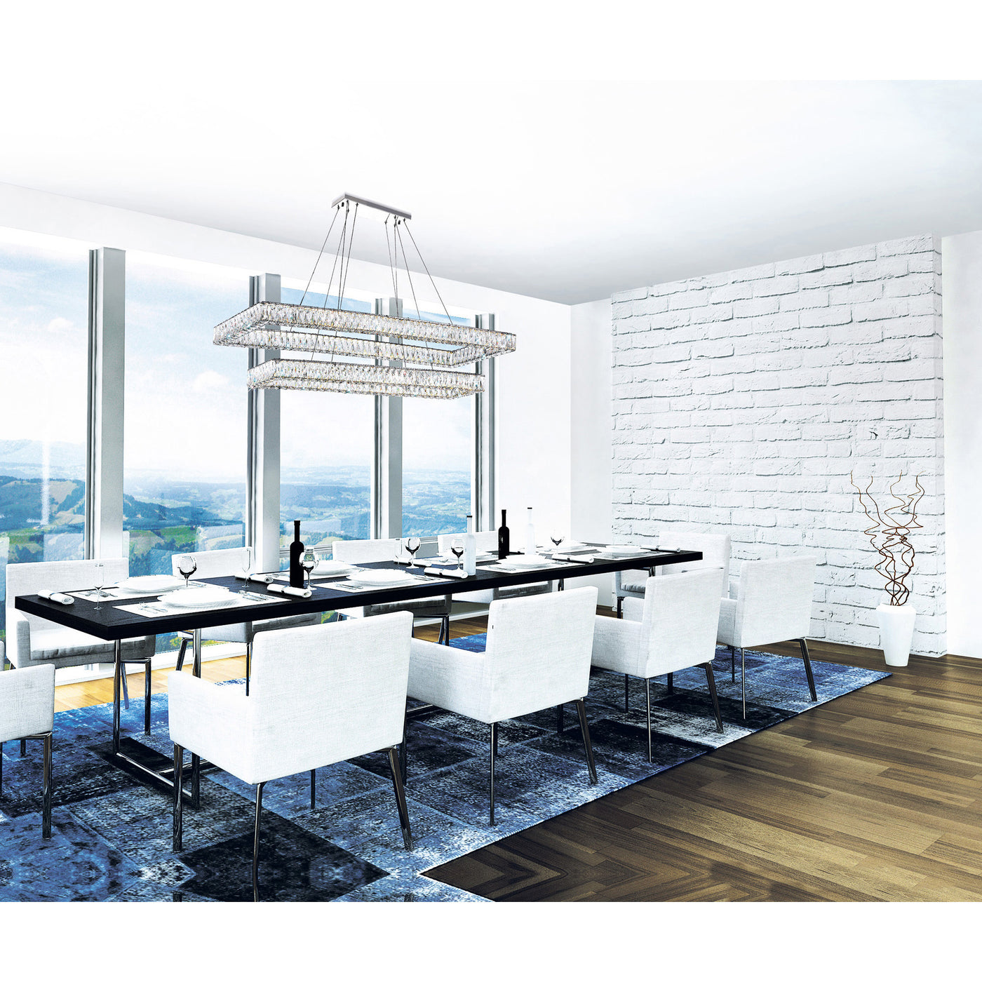 Felicity Chandeliers Chrome 2-Tier LED