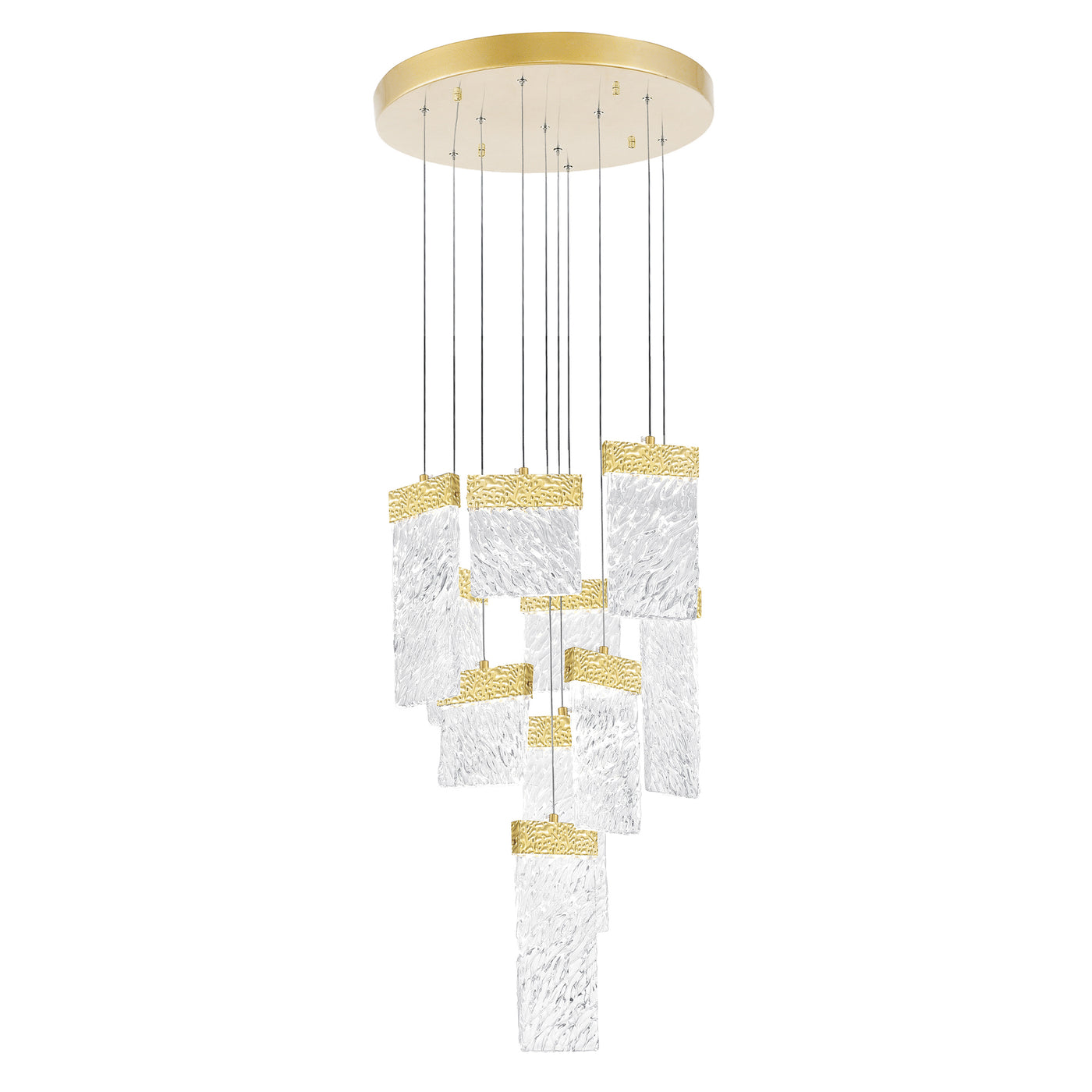 Carolina Chandeliers Gold Leaf LED Ten Panels
