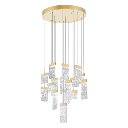 Carolina Integrated LED 32 Inch Gold Leaf Chandelier